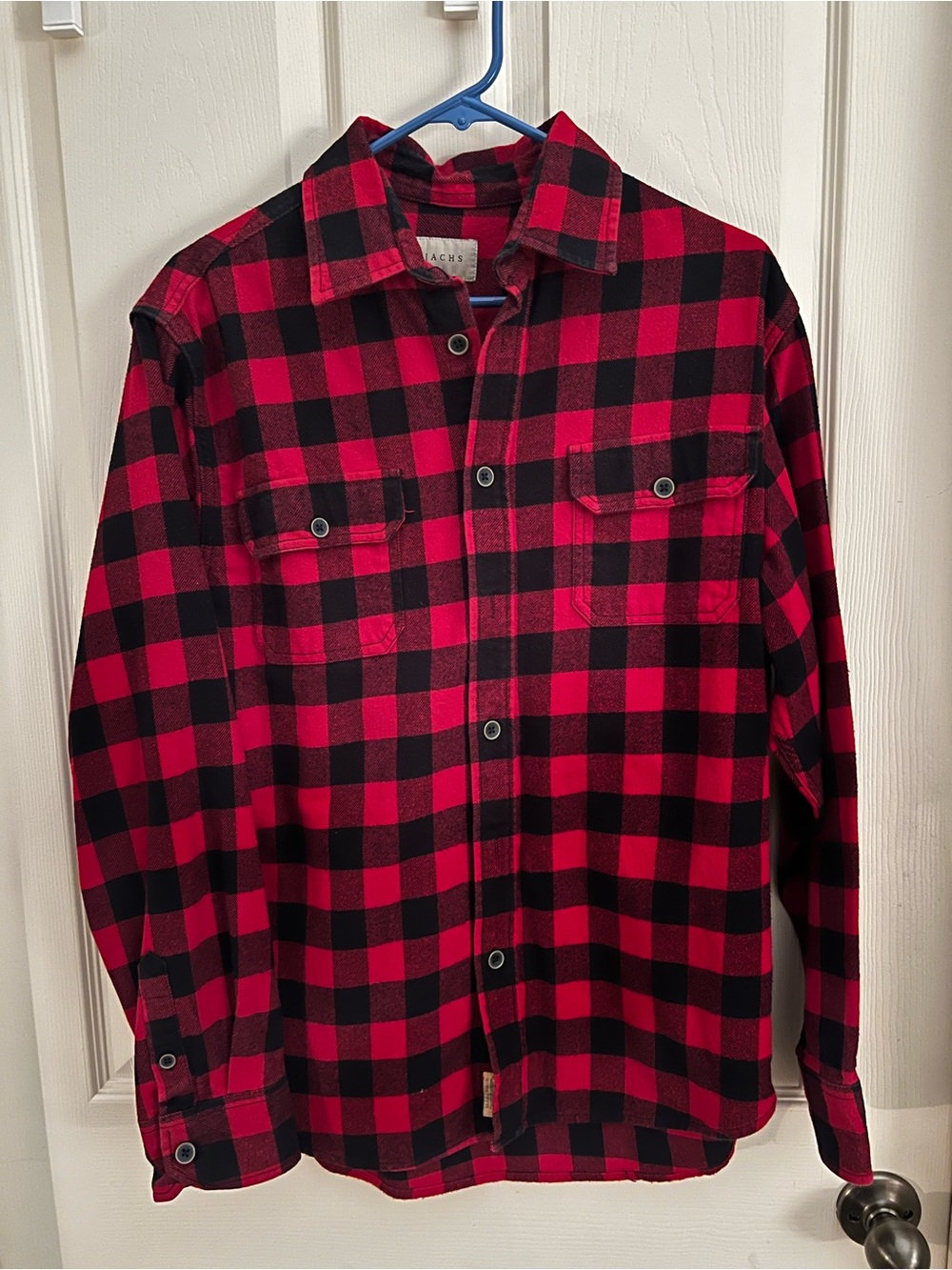 Jachs Checkered Red/Black Buffalo Plaid Button-Down Shirt-Great pre-loved